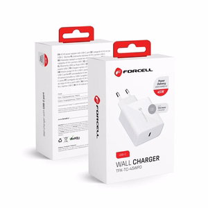 FORCELL F-ENERGY TFK-TC-45WPD ceļojumu lādētājs Type C PD QC4.0 3A 45W balts