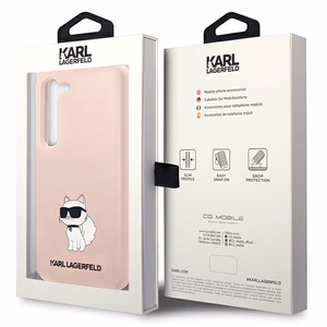 Karl Lagerfeld KLHCS23MSNCHBCP S23+ S916 cietais apvalks rozā/rozā Silikona Choupette