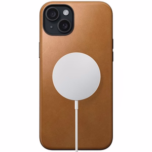 Nomad moderns ādas viedtālruņa apvalks iPhone 15 Plus 6,7" angļu iedegums