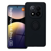 Viedtālruņa apvalks ar silikona gredzenu XIAOMI Redmi Note 14 Pro Plus 5G - melns