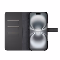 Puro Wallet Magnētiskais noņemamais 2in1 PU ādas apvalks ar vāciņu un maku iPhone 16 Pro - melns