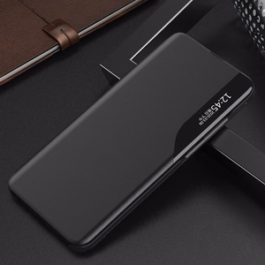 Viedtālruņa apvalks Samsung Galaxy A14 ar statīvu no ekodādas, melns