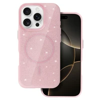 Magnētiskais Īpaši Plāns Spīdīgs viedtālruņa apvalks Iphone 15 Pro gaiši rozā