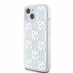 DKNY šķidrā spīduma vairāku logotipu viedtālruņa apvalks iPhone 15 / 14 / 13 - balts