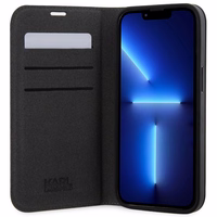 Karl Lagerfeld KLBKP14XSAKLHPG iPhone 14 Pro Max 6.7" Viedtālruņa apvalks sudraba sudraba Saffiano Monogrāms