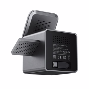 Acefast E34 22.5W 3-in-1 induktīvais lādētājs ar iebūvētu kabeli viedtālrunim un viedpulkstenim - pelēks