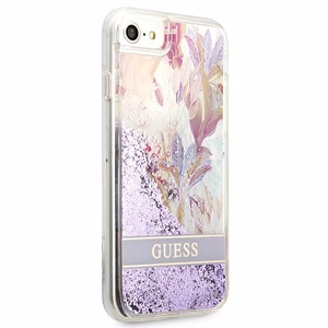 Guess Ziedu Šķidro Spīdumu apvalks iPhone SE 2022 / SE 2020 / 7 / 8 - violets
