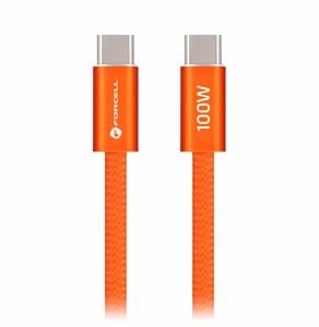 Kabelis USB C uz USB C Forcell F-Energy QC4.0 PD 5A 100W Cafule Color 1,2 m ACYH23 oranžs