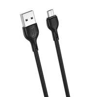 XO kabelis NB200 USB - microUSB 1,0 m 2.1A melns