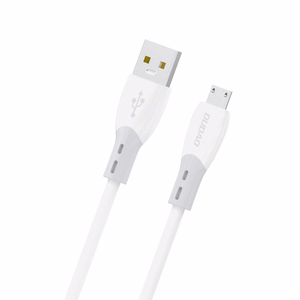 Dudao L25SM 3A USB-A - micro USB kabelis ar mīkstu silikona apvalku 1m - balts