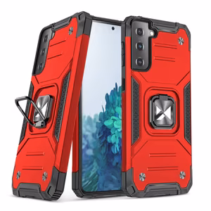 Wozinsky Ring Armor Tough Hybrid viedtālruņa apvalks Samsung Galaxy S22+ (S22 Plus) sarkanās krāsas ar magnētisko stiprinājumu