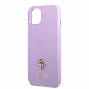 Guess GUHCP13SPS4MU iPhone 13 mini 5.4" violets/violets cietais apvalks Saffiano 4G mazs metāla logotips