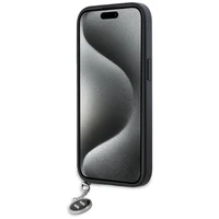 Karl Lagerfeld Saffiano Rhinestones & Charm viedtālruņa apvalks iPhone 15 / 14 / 13 - melns