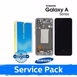 LCD displejs saderīgs ar Samsung A566 A56 5G ar rāmi / gaiši pelēks / (Service Pack)