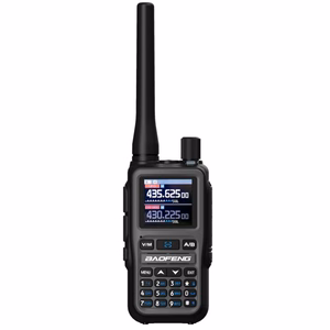 Baofeng UV-5R EU Mini – pārnēsājamā radiostacija, USB-C, Bluetooth, VHF/UHF, aviācijas josla, pelēka