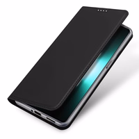 Dux Ducis Skin Pro viedtālruņa apvalks Realme GT Neo 5 / Realme GT3 Flip karšu maciņš statīvs melna