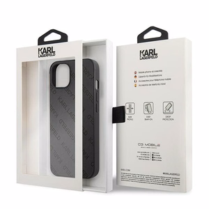 Karl Lagerfeld KLHCP13SPTLK Perforated Allover vāciņš ierīcei iPhone 13 mini 5.4", melns
