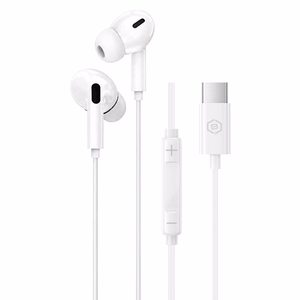 Blavec BHS-01 USB-C ausīs ievietojamās austiņas ar mikrofonu un DAC (BHS01-W), baltas