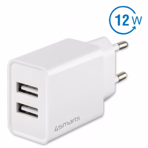 Wall Charger (without cable) VoltPlug Dual 12W, white