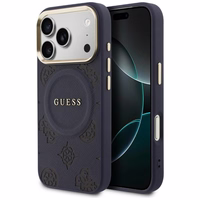 Guess Peony Hot Stamp MagSafe Maciņš for iPhone 17 Pro Max - zils