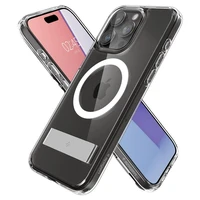 Spigen Ultra Hybrid S Magnētiskais viedtālruņa apvalks ar statīvu iPhone 15 Pro - Caurspīdīgs