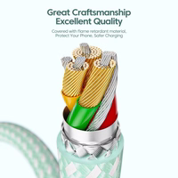 USB Kabelis Essager "Rainbow" Zaļš "Type-C" 200cm (up to 100W)