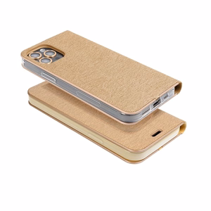LUNA Book Gold maciņš priekš Xiaomi Redmi Note 15 Pro Plus 5G, zeltains