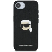 Karl Lagerfeld Monogram Karl Head Pin viedtālruņa apvalks iPhone 16e - melns