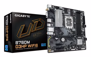 Gigabyte B760M D3HP WiFi6 motherboard Intel Core 14th Gen, 4+1+1 phases digital VRM, up to 5600MHz DDR5, 2xPCIe 4.0 M.2, Wi-Fi 6, GbE LAN, USB 3.2 Gen1