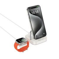 Bezvadu lādētājs Hoco 3in1 3A 5W, savietojams ar Apple Watch CQ16A, balta spalva