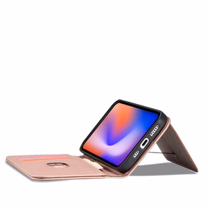 Magnētiskais karšu apvalks iPhone 12 Pro Max maciņš karšu maks karšu turētājs rozā