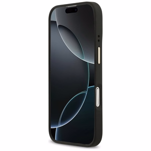 GUESS viedtālruņa apvalks IPHONE 17, saderīgs ar MagSafe GUHMP17SPG4SEMCK (PU W/ 4G Stripe) melns