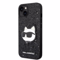 Karl Lagerfeld KLHCP14MG2CPK iPhone 14 Plus 6.7" cietais viedtālruņa apvalks melns/melns Mirdzošs Choupette Patch