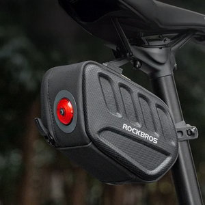 Rockbros C61 velosipēda sēdekļa soma ar viedo aizmugurējo lukturi 0.45L - melna