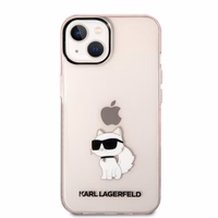 Karl Lagerfeld KLHCP14MHNCHTCP iPhone 14 Plus 6.7" rozā/rozā cietais viedtālruņa apvalks Ikonik Choupette