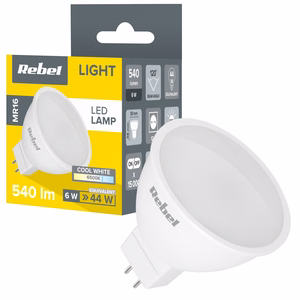 Rebel MR16 LED spuldze, 6 W, 6500 K, 12 V
