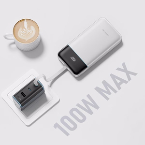 Cuktech LPB252N 120W 25000mAh ārējais akumulators ar iebūvētu USB-C kabeli – krāsa: balta