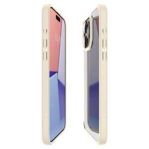 Spigen Crystal Hybrid viedtālruņa apvalks iPhone 15 Pro Max - caurspīdīgi bēšs