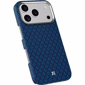 Zils Benks Magnetic Armor Air Armor Grid 600D kevlara vāciņš ar metāla rāmi (C.K.FL.AP.BE.0072), paredzēts iPhone 18 Pro / iPhone 17 Pro