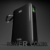 Portatīvais lādētājs SBS 20000 mAh 20W ar iebūvētu USB-C kabeli un digitālo indikatoru - melna