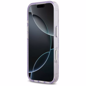 Karl Lagerfeld IML Mirdzošais Karl & Choupette Heads Logo magnētiskais viedtālruņa apvalks iPhone 17 Pro Max - violets