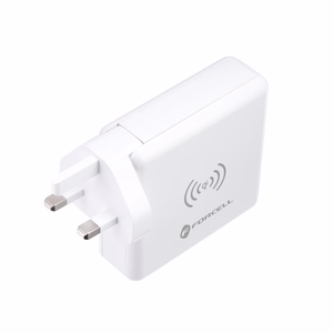FORCELL F-ENERGY daudzfunkcionālais lādētājs 15W 4in1 ar USB/USB-C pieslēgvietu, portatīvo lādētāju 8000mAh un bezvadu uzlādi