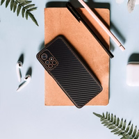 TEL PROTECT Leather Carbon viedtālruņa apvalks Xiaomi Redmi Note 11 5G/Note 11S 5G/Poco M4 Pro 5G melns