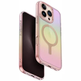 Uniq Iridescia Magclick uzlādes apvalks iPhone 16 Pro – rozā