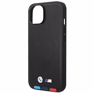 Viedtālruņa apvalks BMW BMHMP14S22PTDK iPhone 14 6.1 "melns / melna Ādas Zīmogs Trīskrāsu Magnētiskais