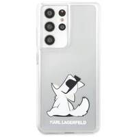 Karl Lagerfeld Choupette Fun Apvalks Samsung Galaxy S21 Ultra - Caurspīdīgs