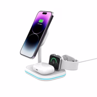 Tech-Protect QI15W-A27 3-in-1 indukcijas lādētājs ar MagSafe statīvu viedtālrunim / Apple Watch / AirPods - balts