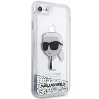 Karl Lagerfeld KLHCI8LNKHCH iPhone 7/8/SE 2020/2022 sudraba/sudraba cietais apvalks Mirdzošs Karl Galva