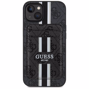 Guess 4G Stripes viedtālruņa apvalks ar Magnētisko maku iPhone 15 - melns