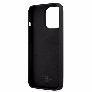 Karl Lagerfeld KLHCP13LSSKCK iPhone 13 Pro / iPhone 13 6.1 melns Silikona apvalks Karl & Choupette
